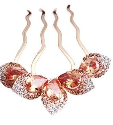 more color diamond leaves lady's hairpin (10.5*7.6CM) (myyhmz)