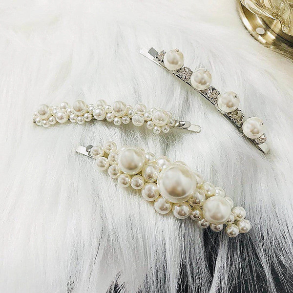 Bohemian Style Handmade Hair Clips for Women Fashion Pearl Lady Barrettes Top Quality Wedding Hair Clips for Bride