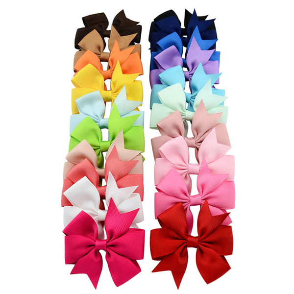 Hair Pin Bowknot Baby Kids Cute Boutique Grosgrain Ribbon Bows Hairpins Little Girl Bows Hair Clips Kids Headwear Accessories 3 inch