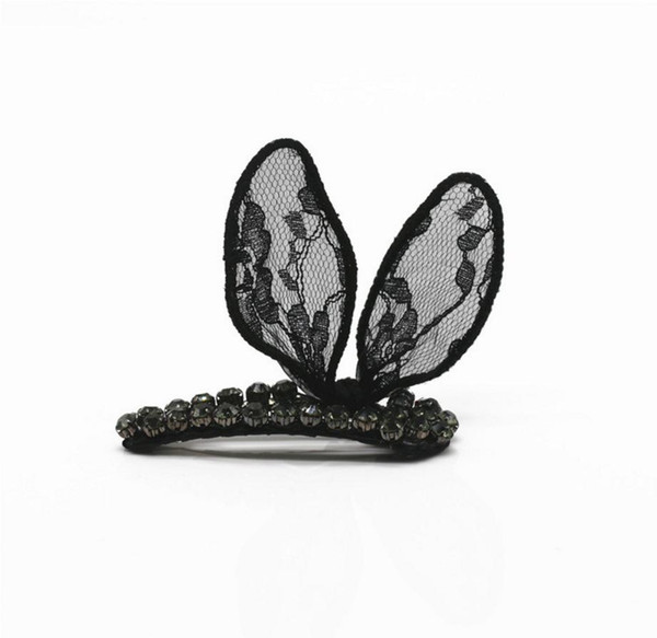 The new high-grade fine handmade lace rabbit ears hairpin BB clip sell jewelry diamond ornaments germination