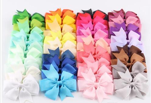 Hot sale children's headdress hairpin rib ribbon bowknot hairpin dovetail baby hair color 40
