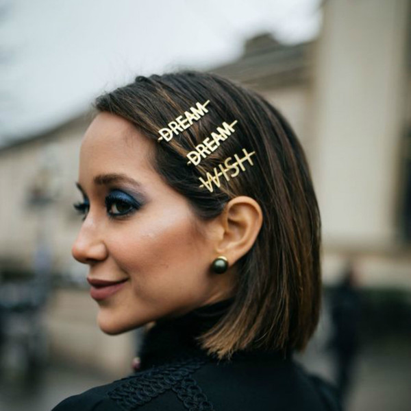 Letter Hair Clips Barrettes Jewelry WISH DREAM Word CLIP INS The Same Hairpin Monday Sunday Letter Hairpin