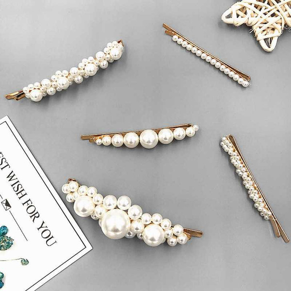 Fashion Ladies Pearl Hairpin Noble And Elegant Korean Design Pearl Metal Hairpin Cute Ladies Party Hairpin Hair Accessories Headband