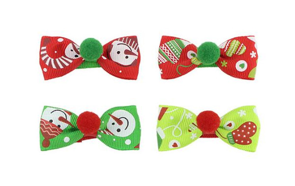 Free Shipping Children Christmas Hair Pin baby girl's lovely bow knot hairpins BB Clip Side Clips children's barrettes