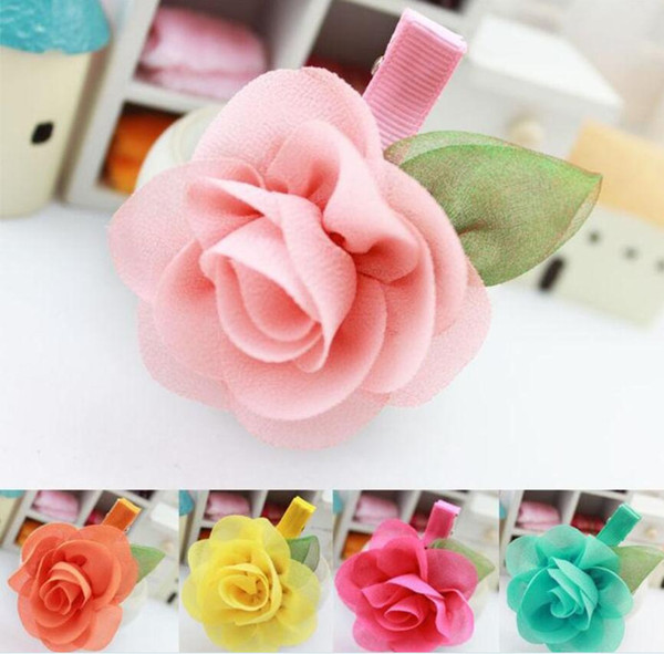 New Fashion Kids Baby Accessories Children Girls Hair Ornaments Hair Bands Hair Clips Rose Flower Princess Baby Party Headwear Mixcolors