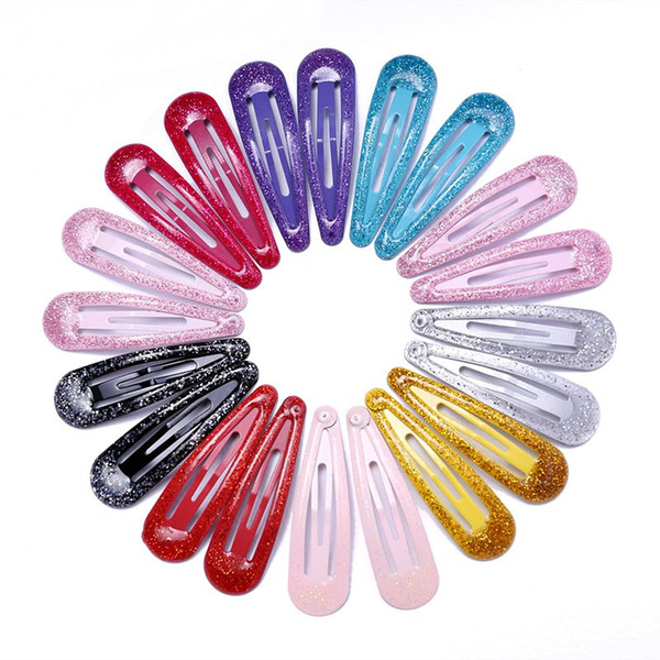 20pcs Glitter Hairpins Snap Hair Clip for Children Kids Hair Clip Pins for Baby Girls Hair Accessories Cute Metal Barrettes 5cm