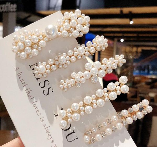 10Pcs New Pearls Wedding Hair Accessories Big Pearl Hair Clip Pearl Crtstal Silvery Women Hairpin Gifts