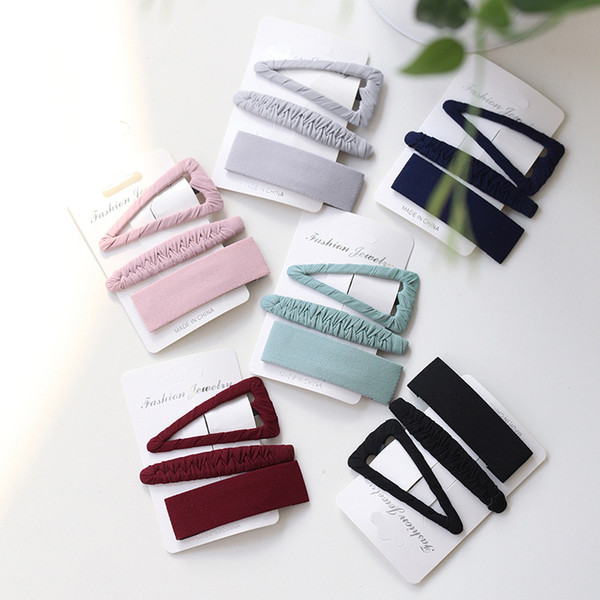 Simple style pure color cloth clips three piece bang hair clips women ;s fashion jewelry accessory