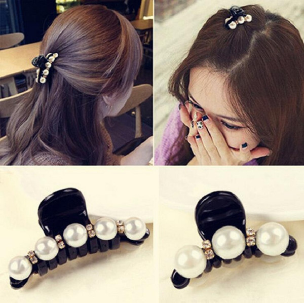 hair barrettes hairpins hairgrips clip for Women girl Hair Accessories headwear holder bun bang grace black pearl cystal