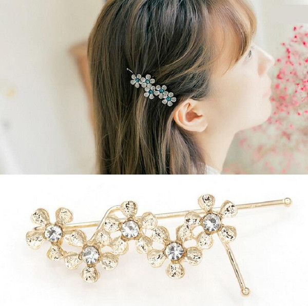 hair barrettes hairpins hairgrips clip for Women girl Hair Accessories headwear holder bun bang lovely cystal flower sweet