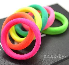 Hot style fluorescent hair bands candy color Hair Rope Jointless Pony Tails Holder