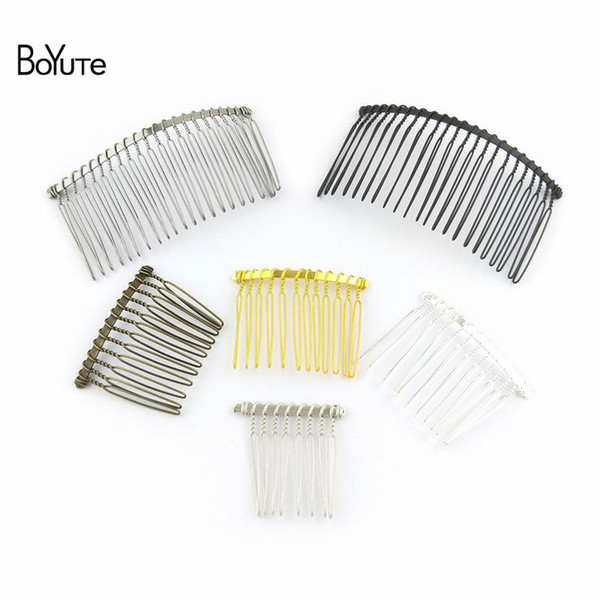 BoYuTe 10Pcs Vintage Hand Made Diy Wire Comb Metal Hair Comb Base 6 Colors Plated Women's Diy Hair Jewelry Accessories