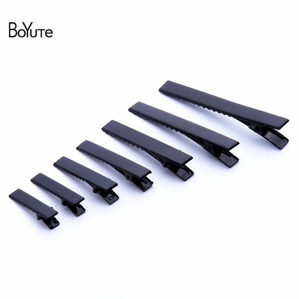 BoYuTe (100 Pieces/lot) Factory Direct Sale 32MM 35MM 41MM 45MM 55MM 65MM 75MM Square Black Hair Clip Diy Hair Accessories Girls