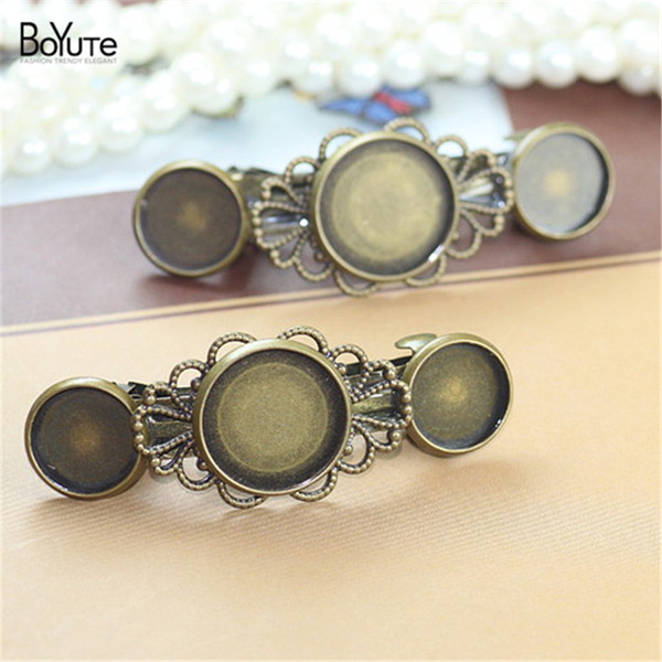 BoYuTe 10 Pieces 12&16MM HOT sale Cabochon Base Hairpin Wholesale Vintage Bronze Fashion Diy Hair Clips