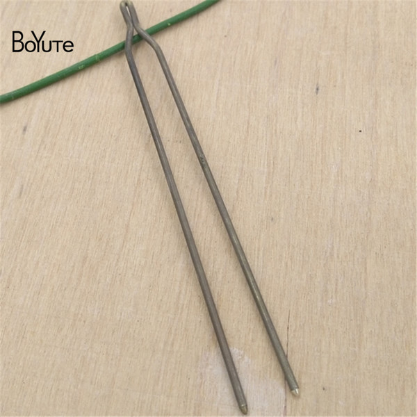 BoYuTe 10 Pieces 125*2MM Y Shaped Metal Hair Stick Wholesale Brass Material Vintage Hair Stick Accessories