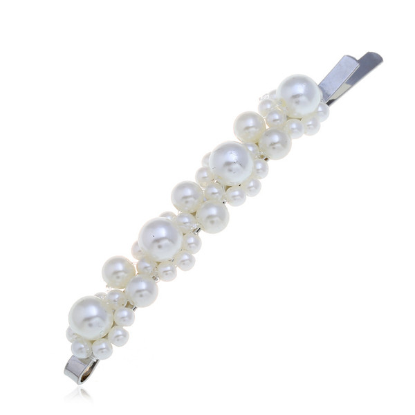 Handmade Imitation Pearl Simple Hair Clip For Women Gift Geometric Alloy Silver Plated Barrettes Fashion Hair Jewelry Accessories Wholesale