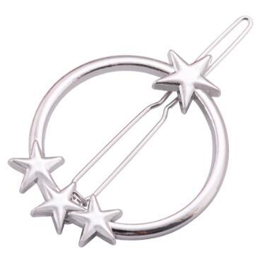 Lemegeton Silver and Gold Plated Moon and Star Hair Clips Hair-Holder Women Jewelry Accessories Hairpins Girl Gift