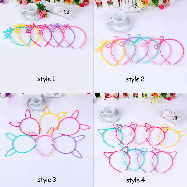 Crown&Cat Ear Headband Hair Hoop 4 Styles Cute Cat Ear Hairband for Girl Plastic Headband Hair Band Accessories Christmas gift 60 pcs/lot