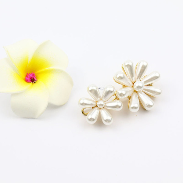 Six petals flower size mixture pearl hair clip hair accessoreis hand made jewellery for girls fashion trendy hair pins hot selling