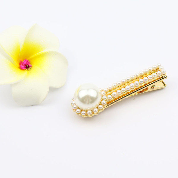 open square shape pearl hair accessoreis one flower hair clip golden hair pins hot selling styles jewellery