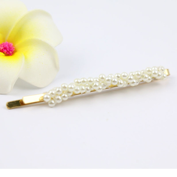 handmade Pearl charm hair clip hair accessories women fashion hair pins jewellery trendy gifts in white