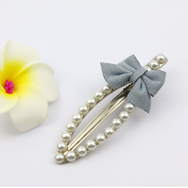 hair clip with bow hair accessoreis Open light grey fashion party costume hair pins jewellery woman trendy gifts