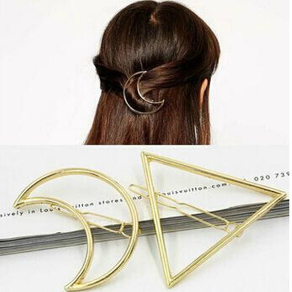 2pcs free shipping only 1USD,European triangle hairpin, geometric modeling, side clip hair accessories, D5033 D7023