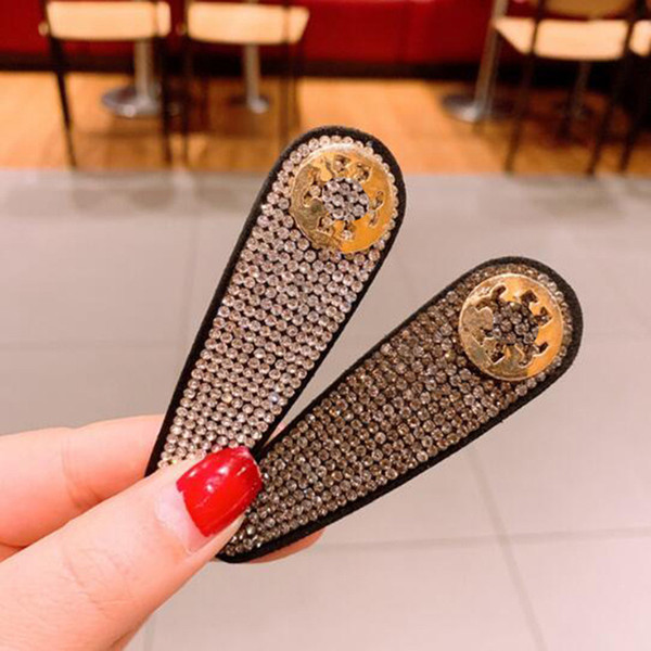 New Fashion Full Crystal Rhinestone Bobby Pins Barrettes Brand Letters Design Hair Clamps Clips For Women Girl Hair Jewelry Accessories