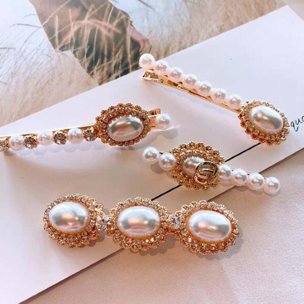 Hot New Fashion Crystal Pearl Duck Clips Barrettes Women Girl Retro Pearl Hair Clamps Hair Jewelry Accessories