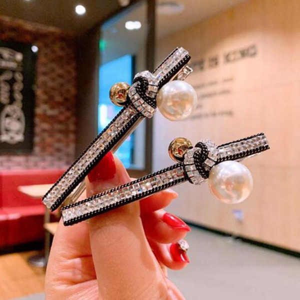 1pcs New Fashion Crystal Pearl Barrettes Duck Clips Hair Calmps Clips For Women Girl Hair Jewelry Accessories