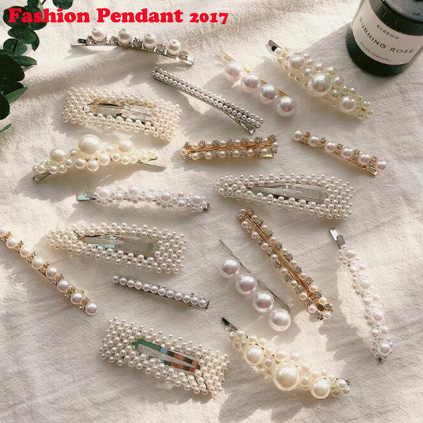 Korea Fashion Imitiation Pearl Hair Clip Barrettes for Women Girls Handmade Pearl Flowers Hairpins Hair Accessories