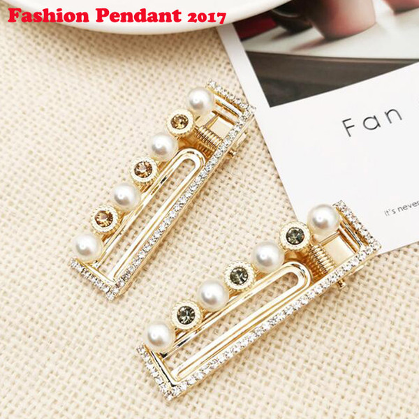 Korean Crystal Pearl Elegant Women Barrettes Hair Clip Hairgrips Hair Accessories Handmade Beads Hair Barrettes Bobby Pins