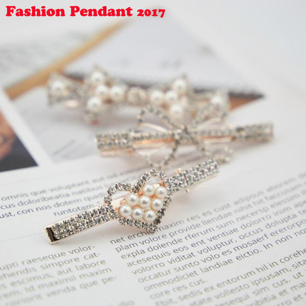 Fashion Pearl Hair Clip Women crystal Hairpin Girls Hairpins Barrette Headwear Hairgrip Hair Accessories bow New Arrival dhl shipping