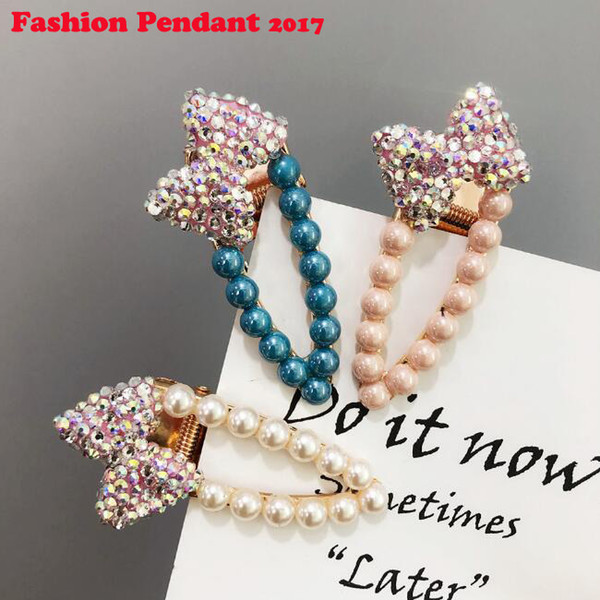 New Women Hair Accessories Pearls Hair Clips for Girls Women Elegant Korean bow Barrette Hairpins Handmade Lady Hairclip Headwear