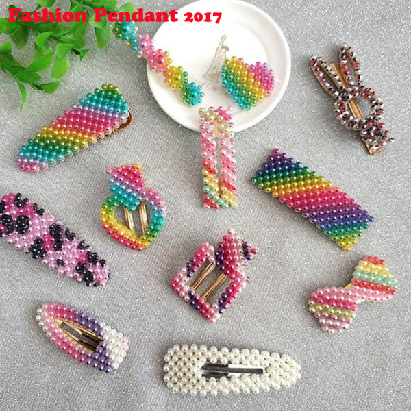 Fashion rainbow color hair Clip for Women Elegant Korean Design Snap Barrette duck Hairpin Hair Styling Accessories