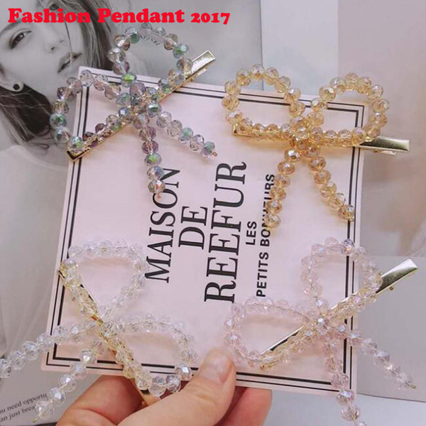 Shiny Bling Crystal Bow Tie Girls Hairpins Full Rhinestone Barrettes Hair Clips Hair Accessories For Womens Daliy