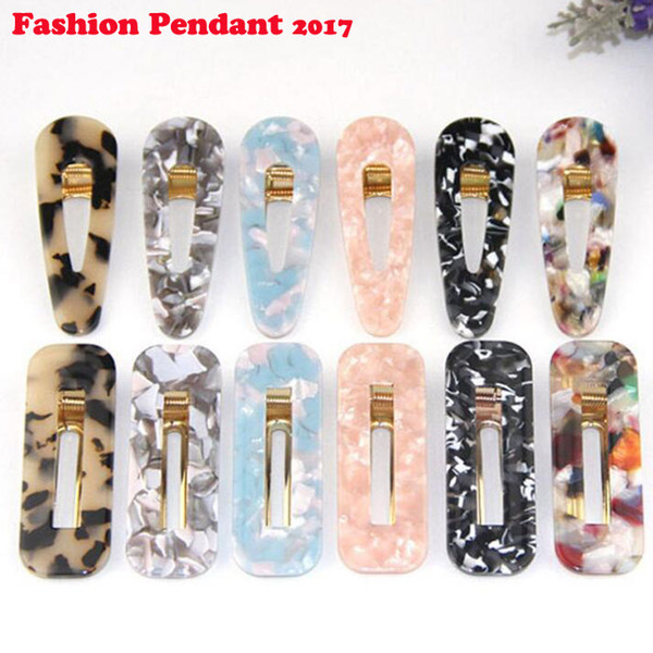 New Korea Hollow Geometric Waterdrop Acrylic Hair Clips Shiny Tin Foil Sequins Hairpins Women Girls Barrettes Hair Accessories