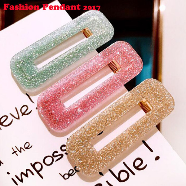 Women's Fashion Acrylic Barrettes Starry Sky Hairpin Sweet Girls Hair Clips Female Alloy Newest Duckbill Clip Hair Accessories