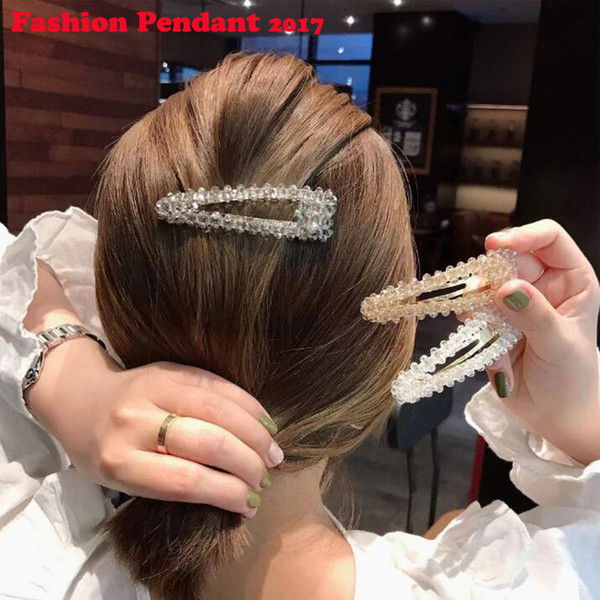 2019 Korea Crystal Hairpins Headwear for Women Girls Rhinestone Hair Clips Pins Barrette Styling Tools Accessories