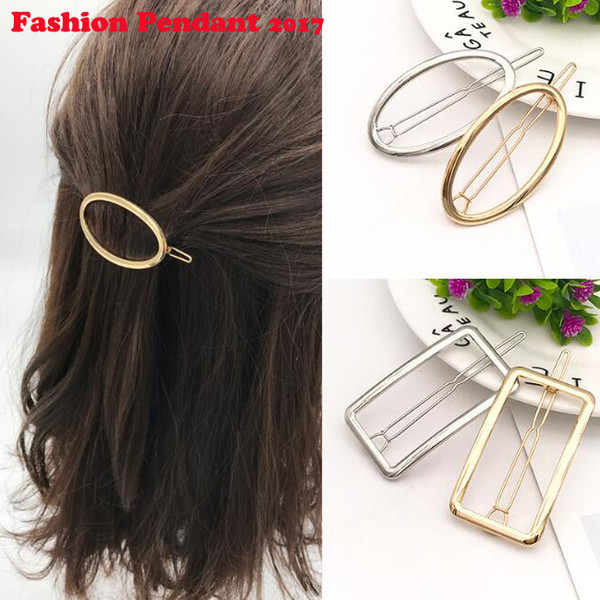 120pcs Hair Clip Fashion oval Hollow Gold Silver Alloy Metal Durable Simple Style Hair Styling Tool Hair Decoration dhl shipping