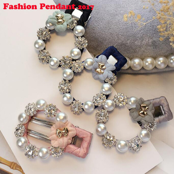 Pearl Hairpin Korean crystal duck Clip Bangs Clip Hairpin Clip Hair Styling circle hair jewelry Tool For Women Girl