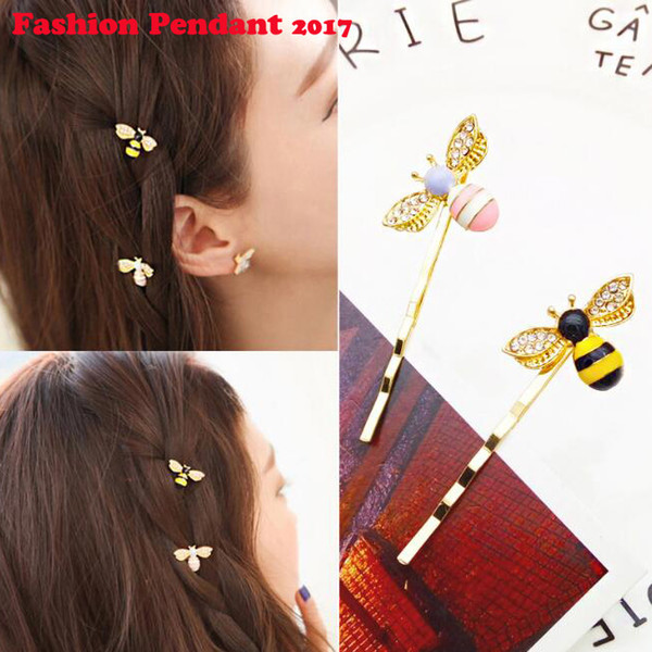 Hair Clip Cute Bee Rhinestone Alloy Hairgrip Girls Hair Accessories Lovely Hairpin Headwear For Children Daily Life
