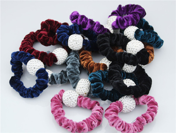 New 10PCS High Quality Rubber Bands Bowknot Button Random Color Women Elastic Hair Bands