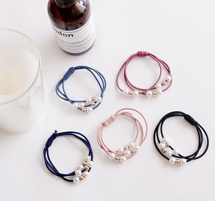 Korean fashion net red hair ring hair accessories nine beads head rope tie hair rubber band small fresh