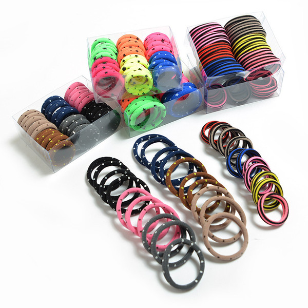 Korea seamless hair circle black hair rope Korean version color rubber band hair decoration towel ring no seam 20 boxes