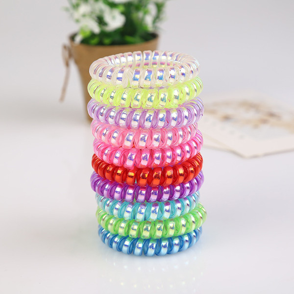 hairband hair bands rope elastic telephone wire spring design for Women girl Hair Accessories headwear holder shiny metal colorful