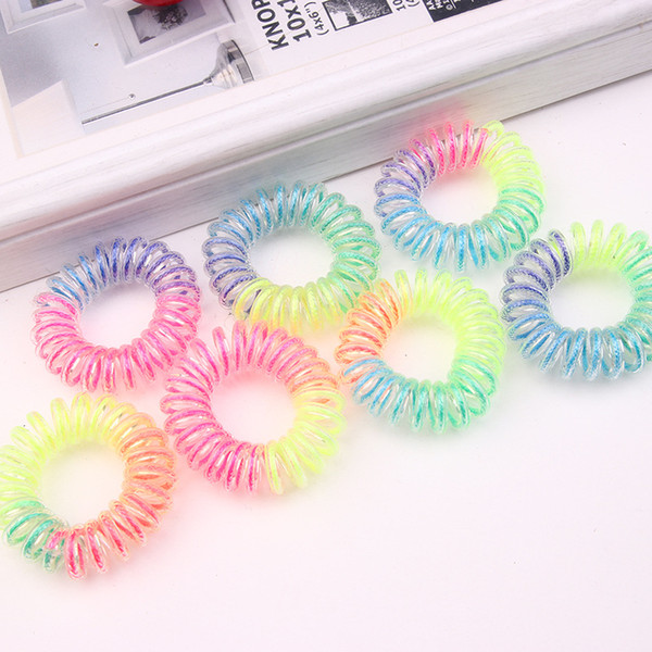 hairband hair bands rope elastic telephone wire design for Women girl Hair Accessories headwear holder mini colorful patchwork