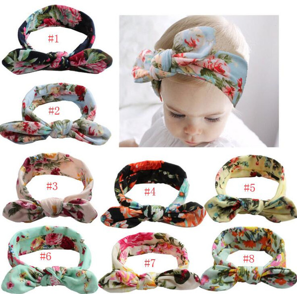 Bohemian Headband Cotton Girl Baby Bowknot Flower Turban Twist Head Wrap Twisted Knot Soft Hair Band Kids Headbands Bandanas 8 Colors