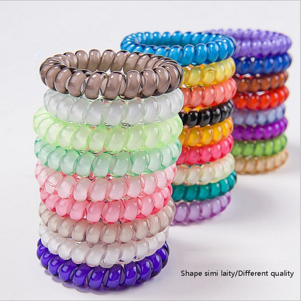 26 Colors Fashion Telephone Line Elastic Hair Bands Hair Spring Rubber Hair-rope ties hair ring wear access Diameter Women Pony Tails Holder