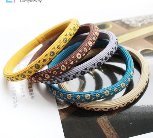 Hot selling fashion mark Headwear printed hair ring hair cord durable high elastic rubber band simple personality Counter gift